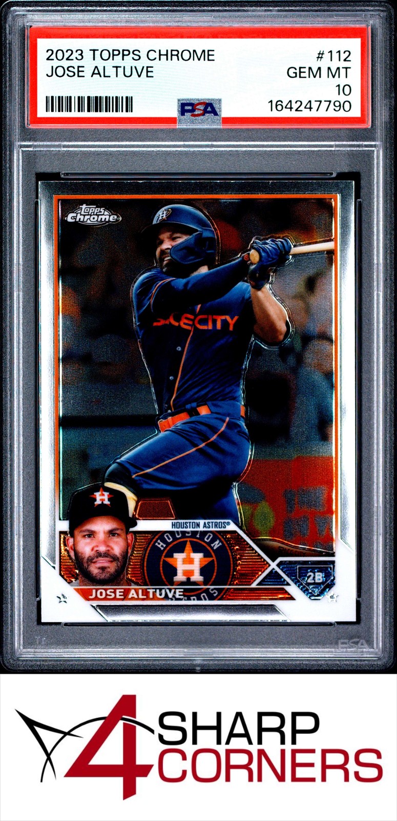 2023 TOPPS CHROME #112 JOSE ALTUVE POP 3 PSA 10