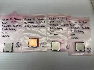 Lot 4 Intel Core 2 Duo LGA775 CPUs E7500 E7400 E7200 E6600 2.4-2.93GHz
