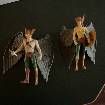 LOOSE DC Direct Silver Age Hawkman and Hawkgirl Action Figure Set 2000 DC Comics