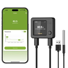 Wifi Thermometer with Freezer Alarm Digital Fridge Email Alert App Push Monitor