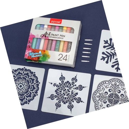 ZEYAR Acrylic Paint Pens, Expert of Rock Painting, Extra Fine, 24 Colors, Wat... - 第 5/8 張圖片
