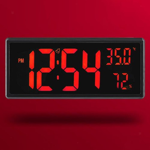 Large Clock with Temperature Red - Picture 7 of 7