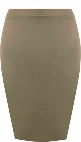 WOMENS MIDI PENCIL SKIRT LADIES PLUS SIZE TUBE SKIRT BODYCON OFFICE 8-26 - Picture 19 of 22