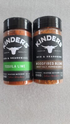 Kinder Lot Of 2 TEQUILA LIME & WOODFIRED BLEND, RUB/SEASONING.