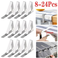 8-24x Stainless Steel Table Cloth Cover Clips Metal Clamp Holder for Thick Table