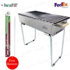 Stainless Steel Charcoal Grill Kebab BBQ Portable Mangal + FREE Skewers