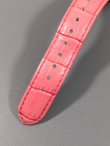 Victoria Wieck Crystal Pave Floral Round Dial Pink Leather Band Watch - Picture 6 of 15