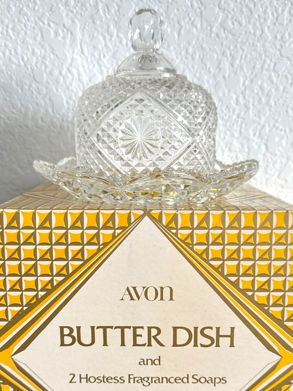 Vintage 1970's Avon Fostoria Glass Dome Butter/Cheese Dish w/Box SHIPS FREE