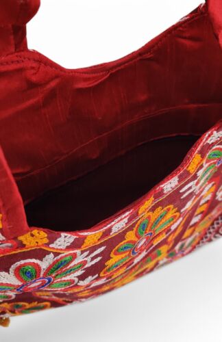 Handmade Embroidered Shoulder Bag - Ethnic Boho Gypsy Elephant Tote Handbag - Picture 4 of 6