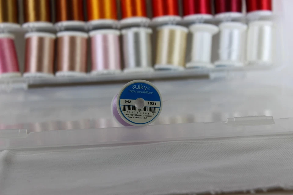 Plano Supply Box W/40 Rainbow Shades Rayon Sulky Embroidery Thread - Image 2 of 2