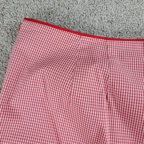 Talbots Womens Pants 12 Red White Gingham Italian Stretch Cropped Lined Side Zip - Picture 8 of 12