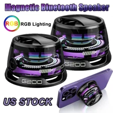 G200 Magnetic Bluetooth Speaker Mini Wireless RGB Lights Portable Phone Holder