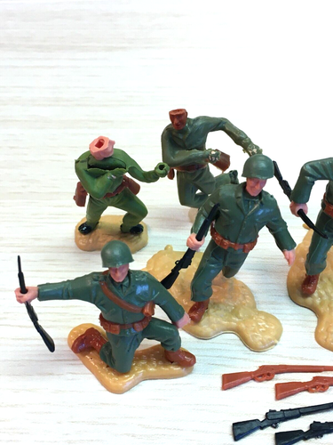 Vintage Timpo U.S. Army Infantry + Weapons Lot WWII 1/32 54mm Toy Soldiers - Picture 4 of 7