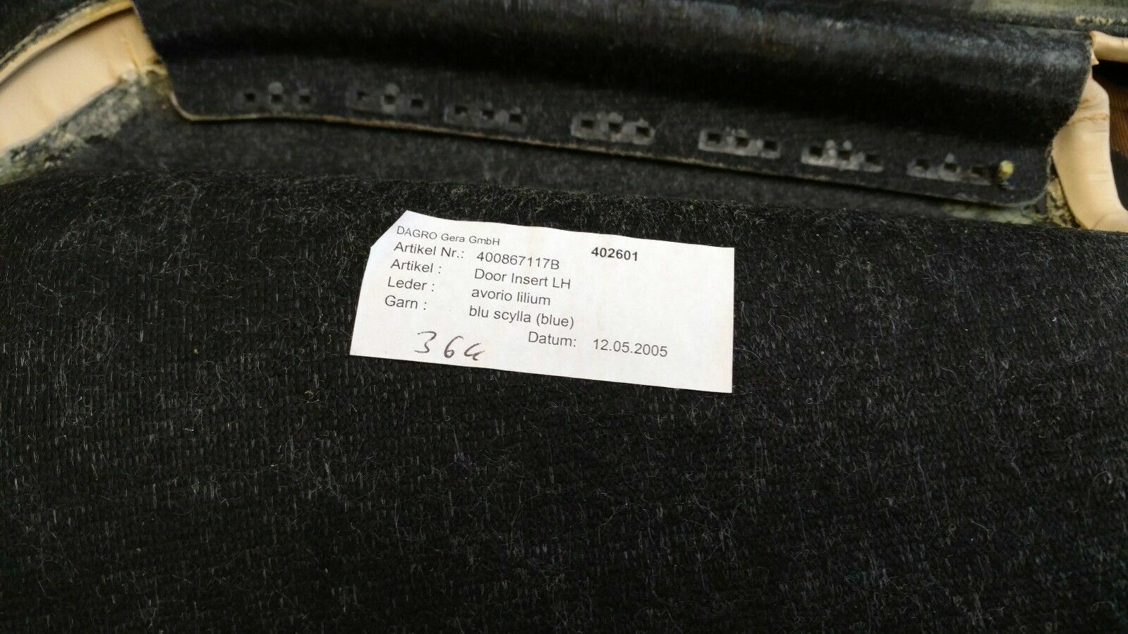 LAMBORGHINI GALLARDO COUPE INTERIOR DRIVER DOOR PANEL OEM 400867117B