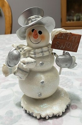 Collectible Snowman with Let It Snow sign