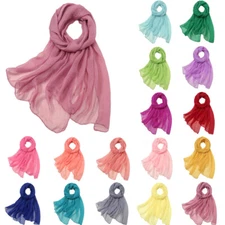 Summer Muslim Hijab Chiffon Plain Long Scarf Women Wrap Shawl Scarves Headscarf