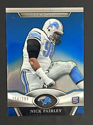 2011 Topps Platinum #38 Nick Fairley RC Blue SP #/299 Detroit Lions
