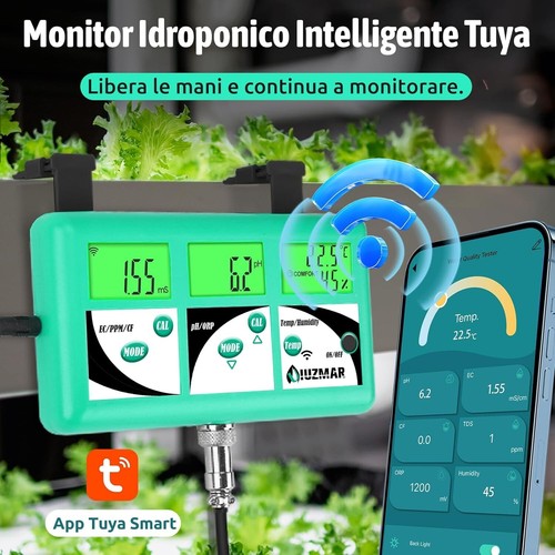 7 in 1 Controller Digitale per idroponica PH EC TDS acqua wifi da remoto - Foto 3 di 6