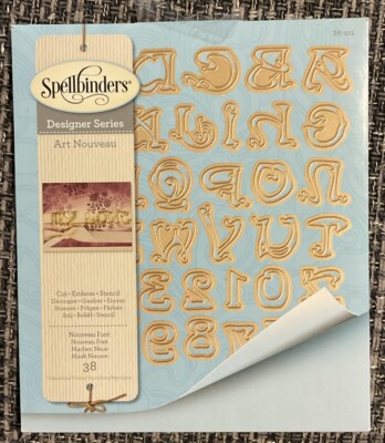 Spellbinders Jugendstil Schriftschliff Prägeschablone