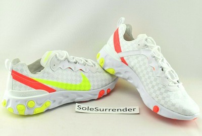 react element 55 trainer white / volt / flash crimson