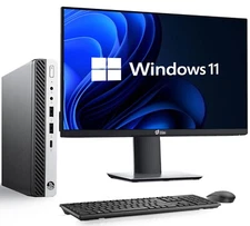 HP ProDesk G4 Mini Desktop PC i5-8th 16GB Ram 512GB SSD 24in LED WiFi Windows 11