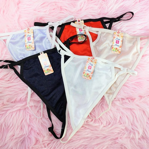 Triangle THONG skimpy dancer G-string 5 colors shiny ladies panties One Size - Picture 3 of 16