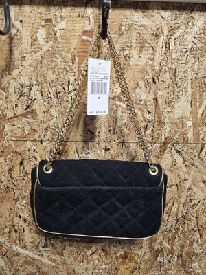 Michael Kors Jet Set Chain Quilted Black Flap Leather Shoulder Bag 