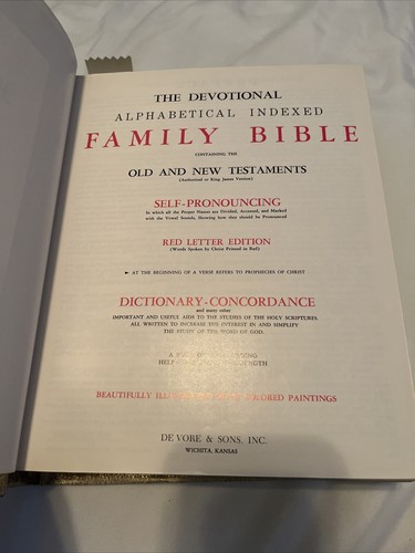 Devotional Edition Holy Bible De Vore & Sons 1960 Hardcover Illustrated Vintage - Picture 3 of 11
