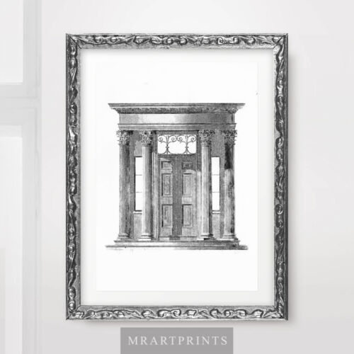 DOOR HALL ARCHITECTURE PLANS DIAGRAM DRAWING ART PRINT Poster House Wall - Picture 1 of 3