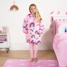 Rainbow Hoodie Oversized Wearable Throw Sherpa Fleece Giant Warm Soft Blanket