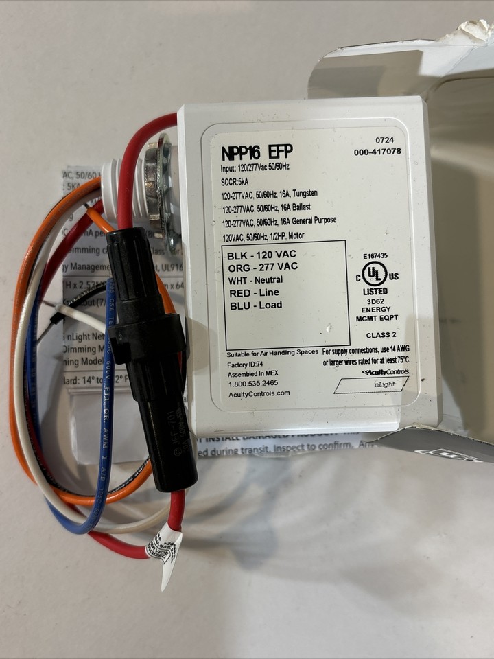 Acuity nLight NPP16 D EFP Occupancy Controlled 010V Dimming Power