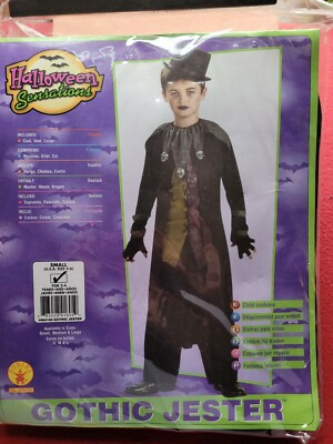  Children's Gothic Jester Halloween Costume Size 3-4 Years