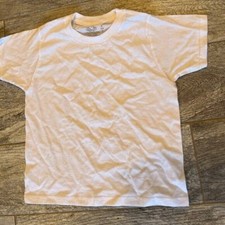 Fruit of the Loom White Tee Shirt Youth Small T-Shirt Cotton Short Sleeve NWOT