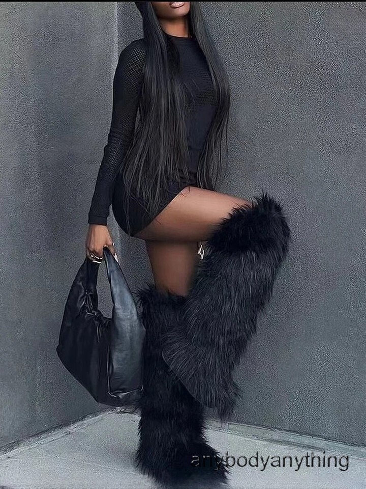Trendy Faux Furry Fur Plush Boots main image 0