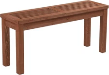 VINGLI Outdoor Wooden Bench, 40” Porch Bench Outdoor Backless Garden Bench, Smal