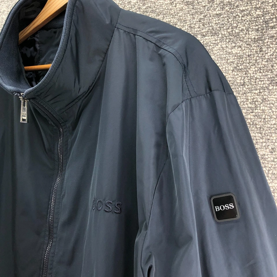 Chaqueta de Invierno Boss Azul Para Hombre Talla 6XL Bolsillos con Cremallera Completa Cuello Simulado Forrada Foto 2 de 4