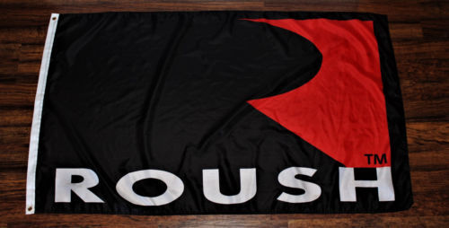 Roush Racing Flag Banner 3' x 5' Black & Red NASCAR Auto Garage Man Cave Car - Picture 2 of 4