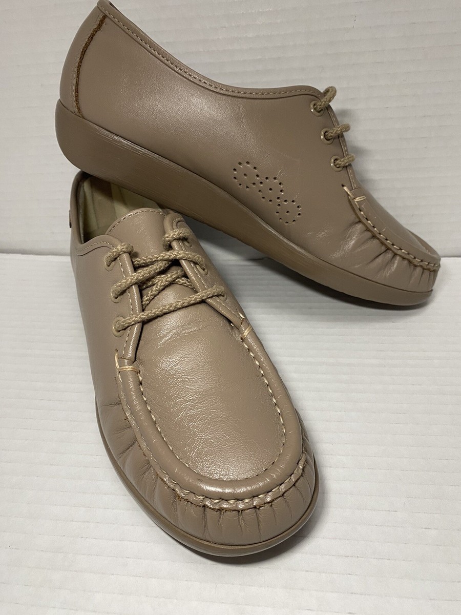 Brown Leather Shoes Womens Loafers With Laces Women's Retro Brown