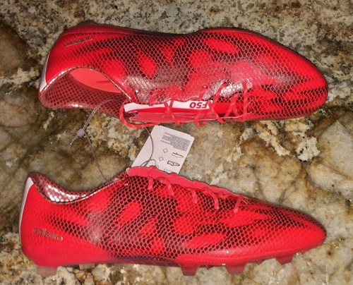 ADIDAS Adizero F50 FG Solar Red Black Snake Print Soccer Cleats NEW Mens Sz 13 - Picture 2 of 6