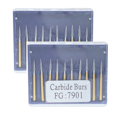 100 Pcs Dental Tungsten Carbide Gold Burs Trimming & Finishing Flame FG7901 - Picture 11 of 14