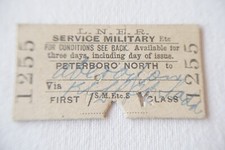 1942 Peterboro North to xxx LNER Railway Train Ticket