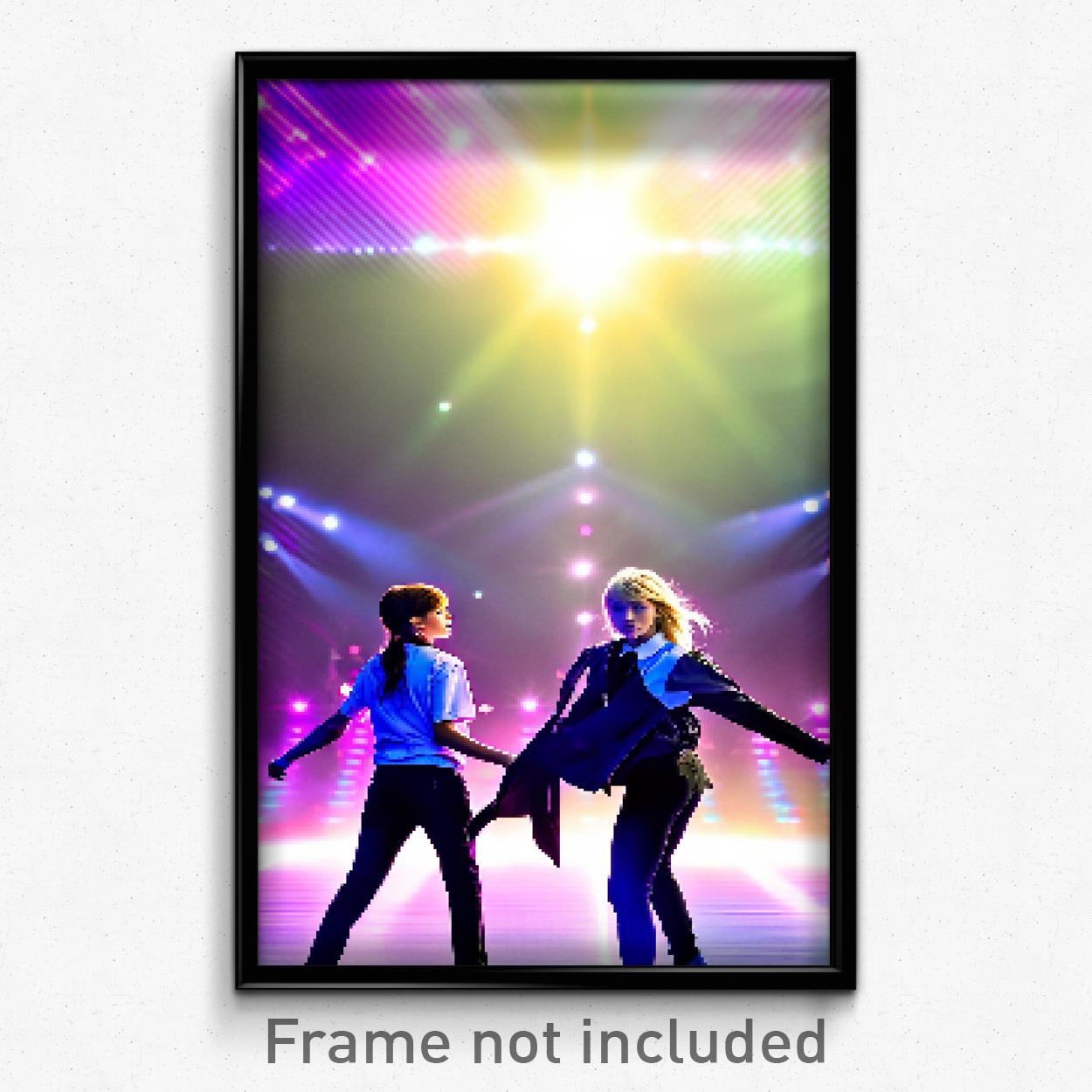 Pixel Art Poster - Dazzling High School (8 Bit Psychedelic Video Game Print)