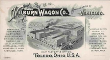 Tradecard, Milburn Wagon Co, "Manufacturers Of Vehicles", Toledo, Ohio OH 1887