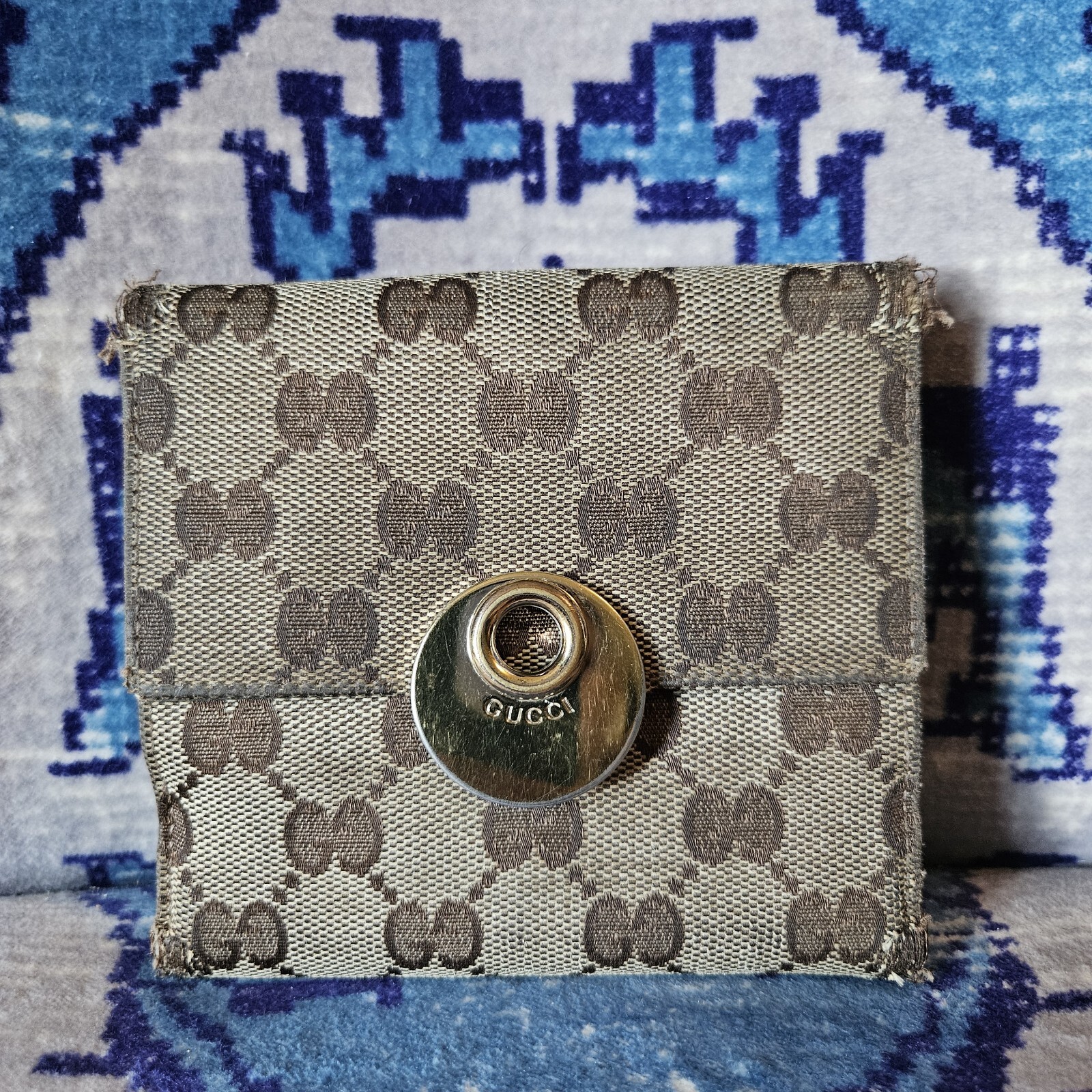 Gucci Monogram Eclipse Wallet Compact Canvas Leat… - image 5
