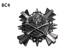 Steampunk gotico motociclista emo spilla distintivo spilla teschio ossa incrociate pirata #BC04