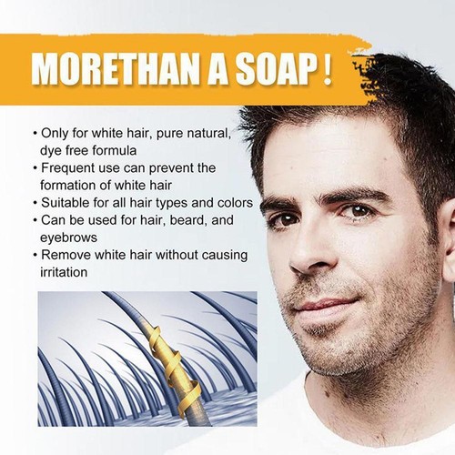 SoapCover Gray Hair Coverage Soap Gray Gone Bar Shampoo Nourish Hair Follicles - Picture 9 of 13