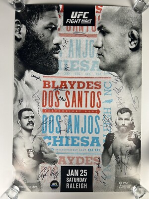 UFC FN 166 Blaydes dos Santos Signed Event Poster SBC Jahahal