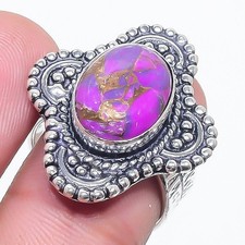 Copper Turquoise Gemstone 925 Sterling Silver Jewelry All Size Ring For Gift