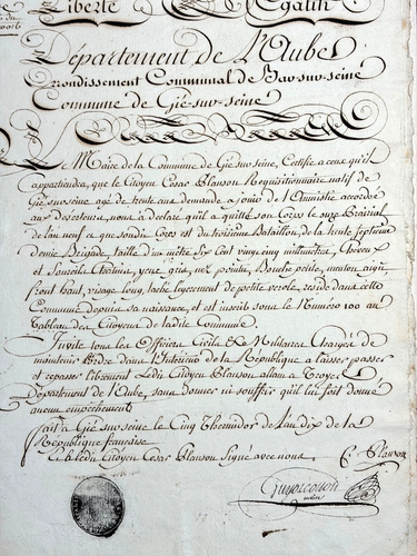 1802 Lot 3 Documents Passeport Déserteur Amnistie Naissance Gyé-sur-Seine Aube - Afbeelding 4 van 18