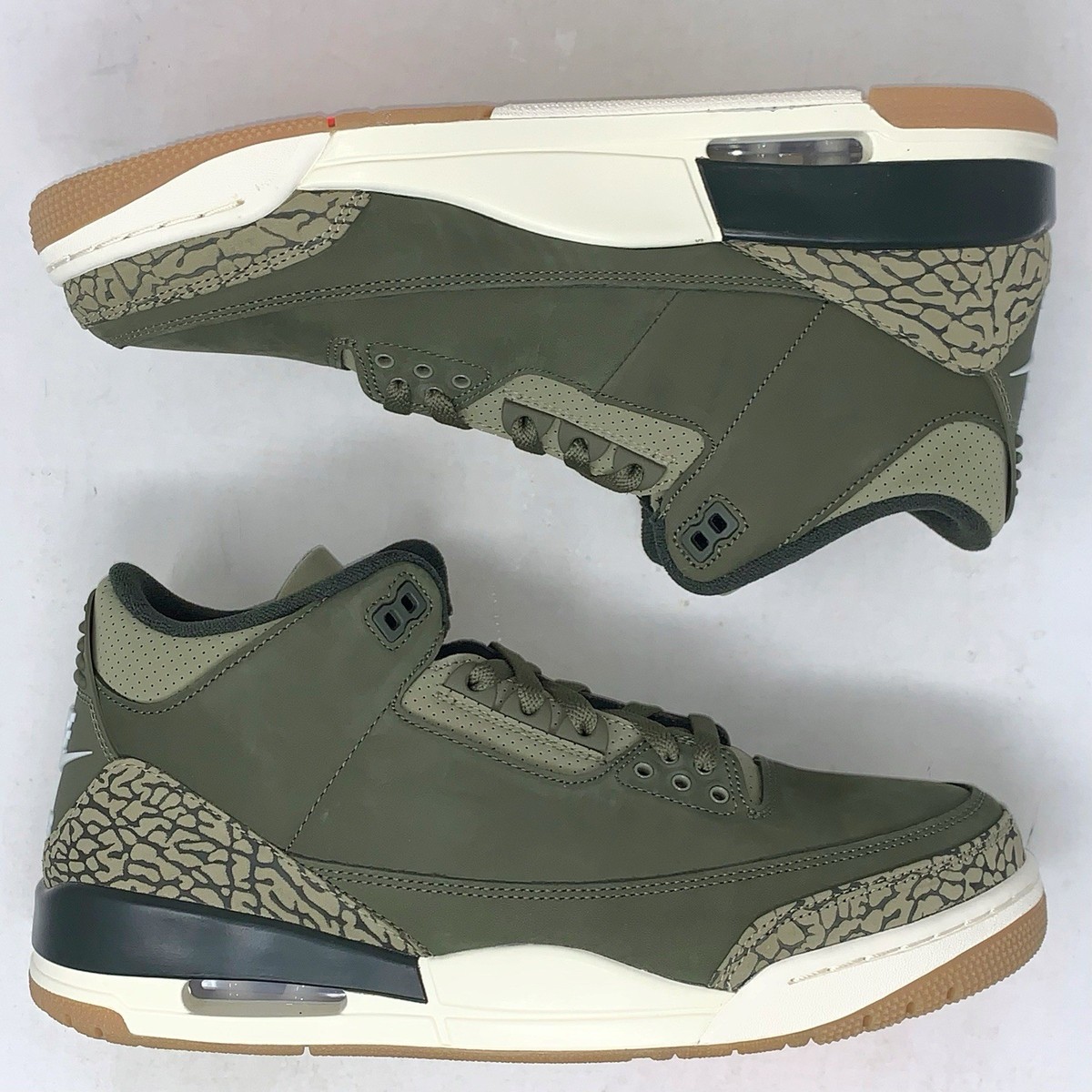 Air Jordan 3 'Family Affair' Olive Green Sneakers, Size 10.5 BNIB